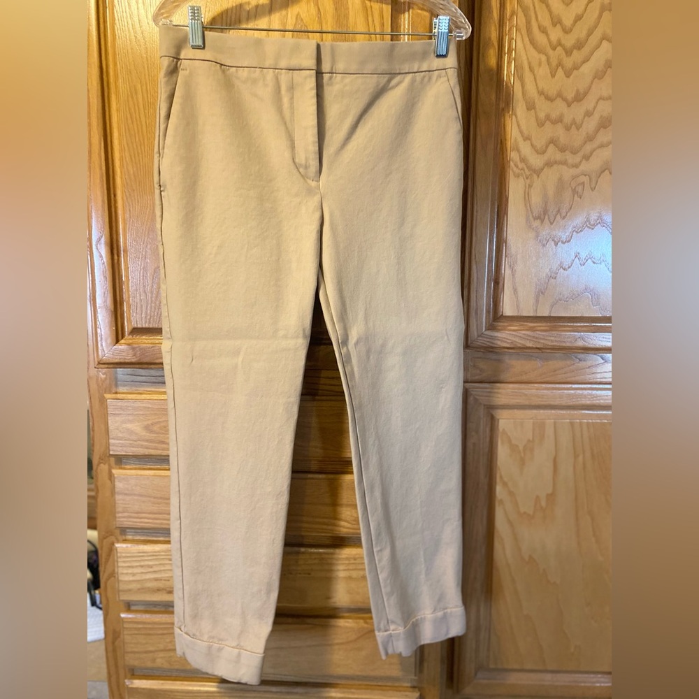 Ann Taylor tan twill ankle dress pants
